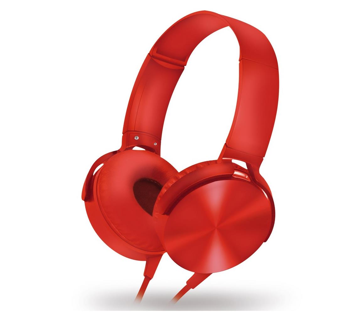  Vezetékes fejhallgató mikrofonnal piros 