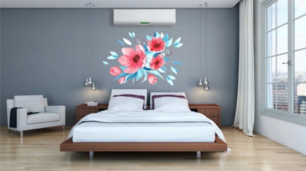 Virágok dekoratív falmatrica 80 x 160 cm