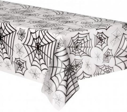 Halloween Web pókhálós átlátszó műanyag asztalterítő 274x139 cm