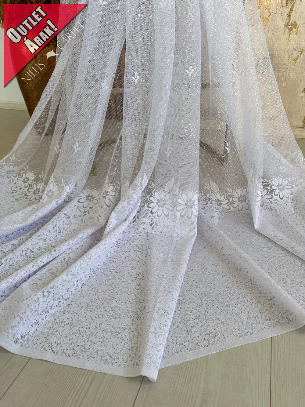   Azrah Luxury készre varrt függöny márvány margarétás 300x160cm