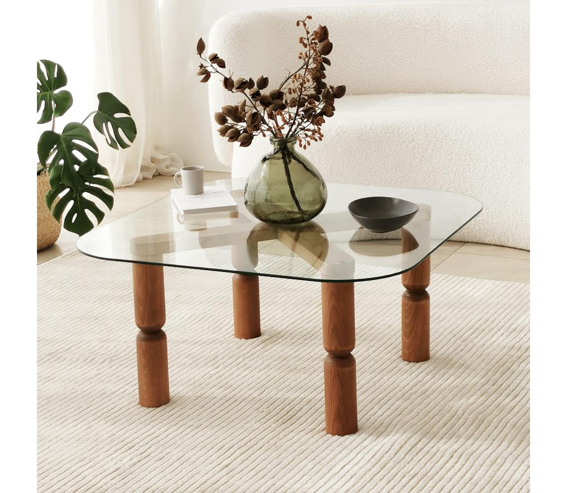  Kávésasztal KEI 40x80 cm barna/átlátszó 