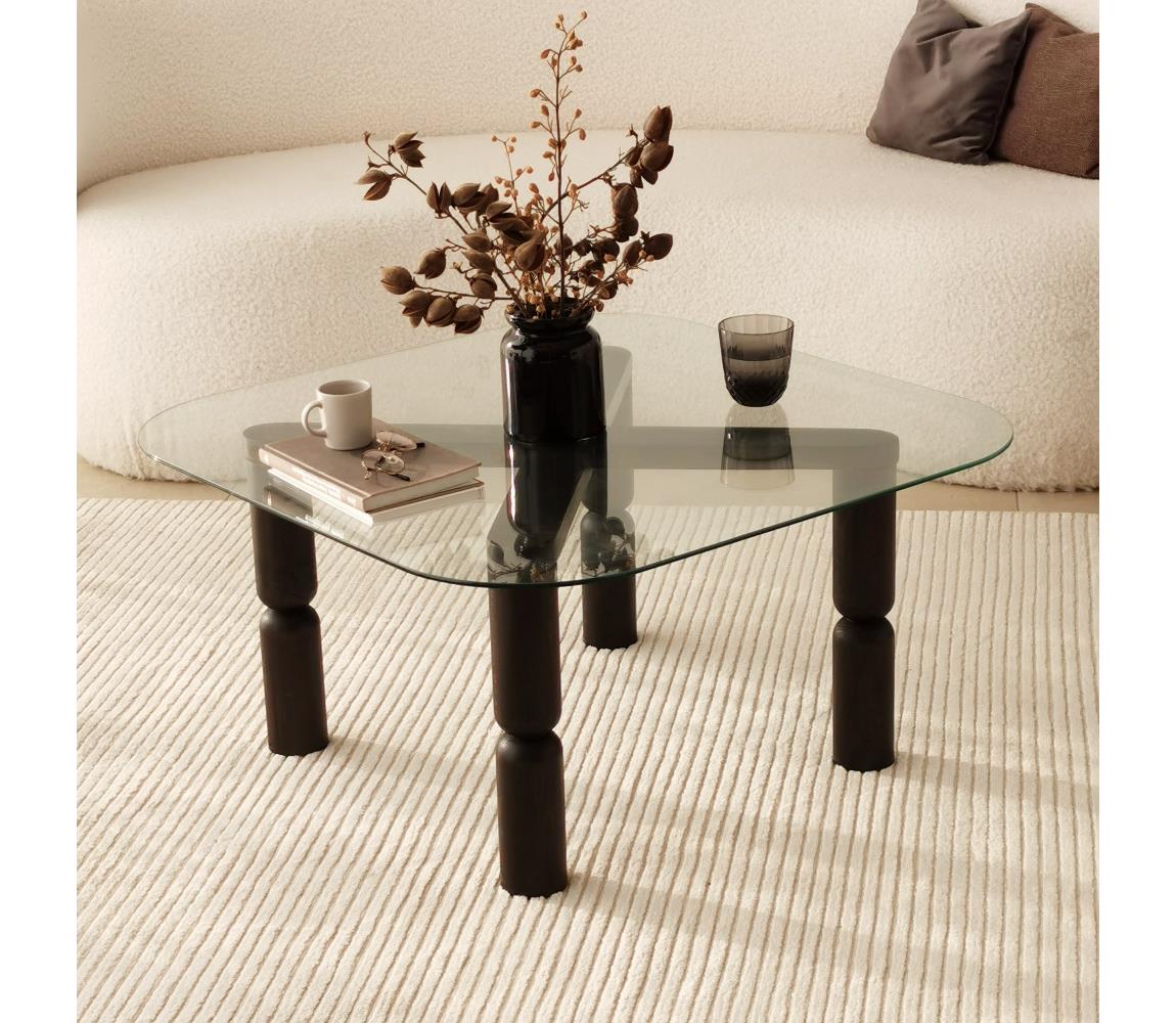  Kávésasztal KEI 40x80 cm barna/átlátszó 