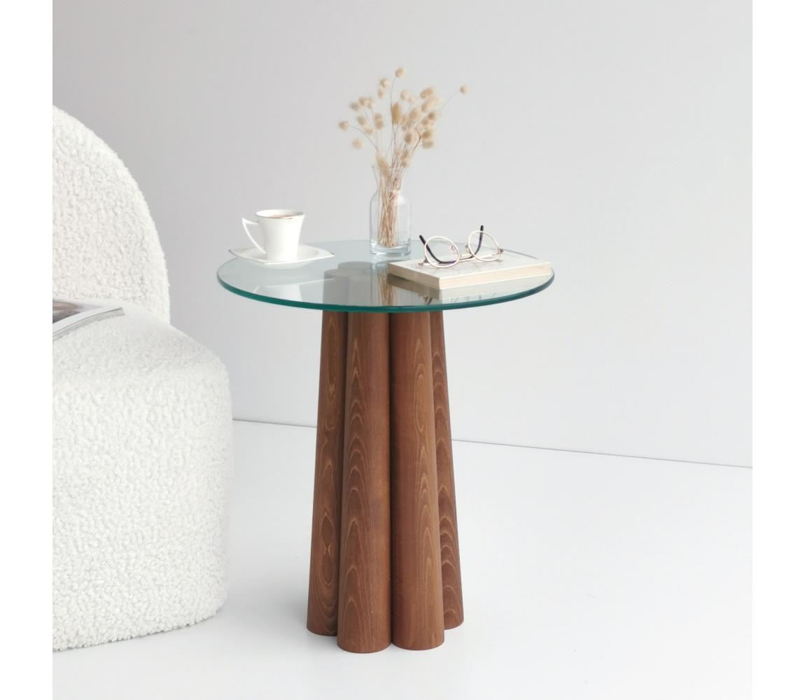  Kávésasztal PIANETA 50x45 cm fenyő/átlátszó 