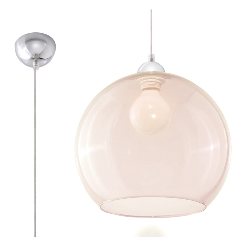 Bézs függőlámpa üveg búrával ø 30 cm Bilbao – Nice Lamps