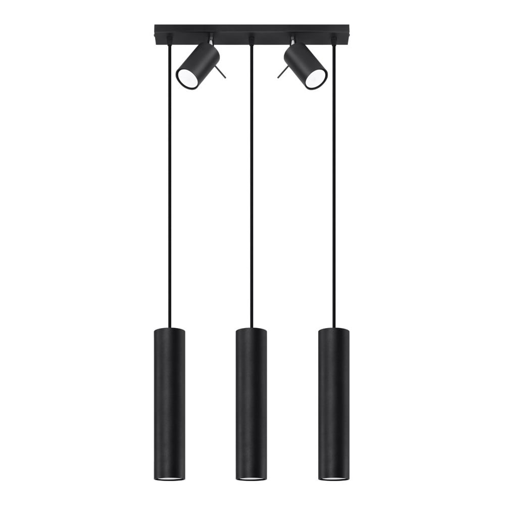 Fekete függőlámpa fém búrával 45x5 cm Etna - Nice Lamps