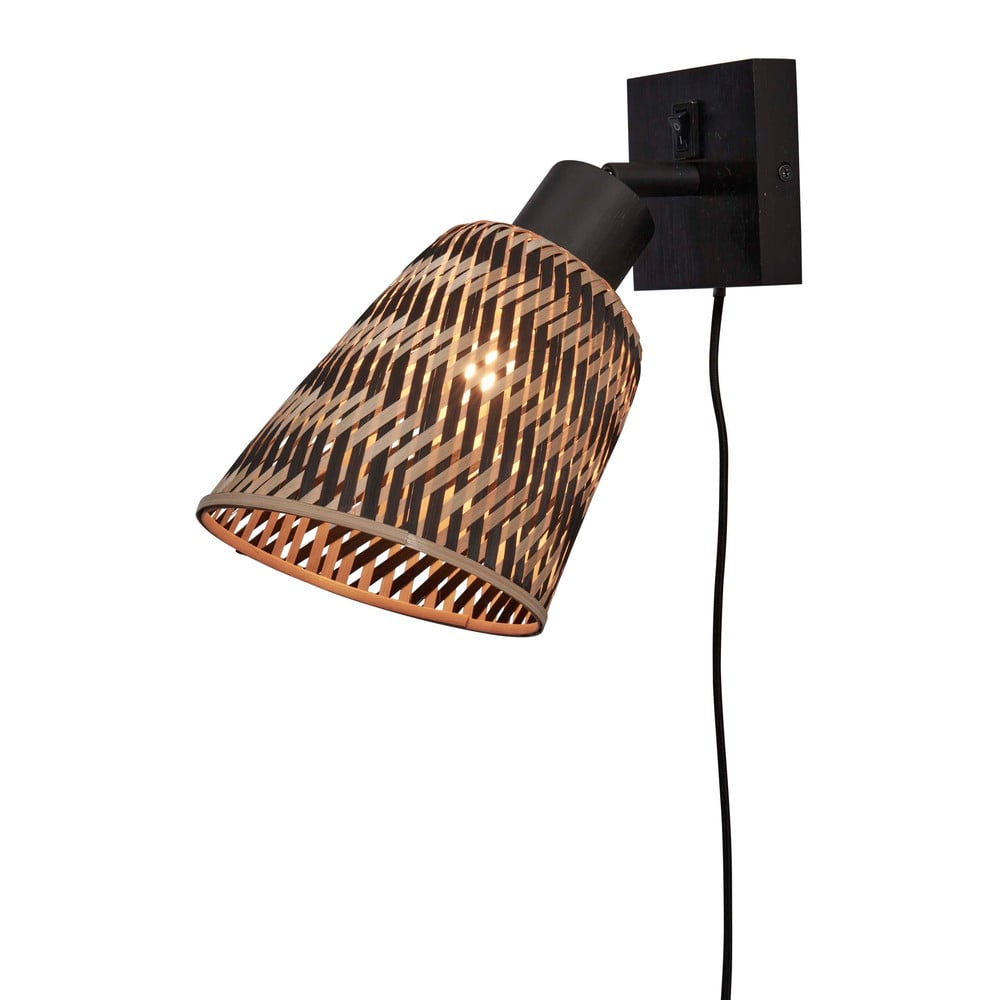 Fekete-natúr színű fali lámpa ø 15 cm Java – Good&Mojo