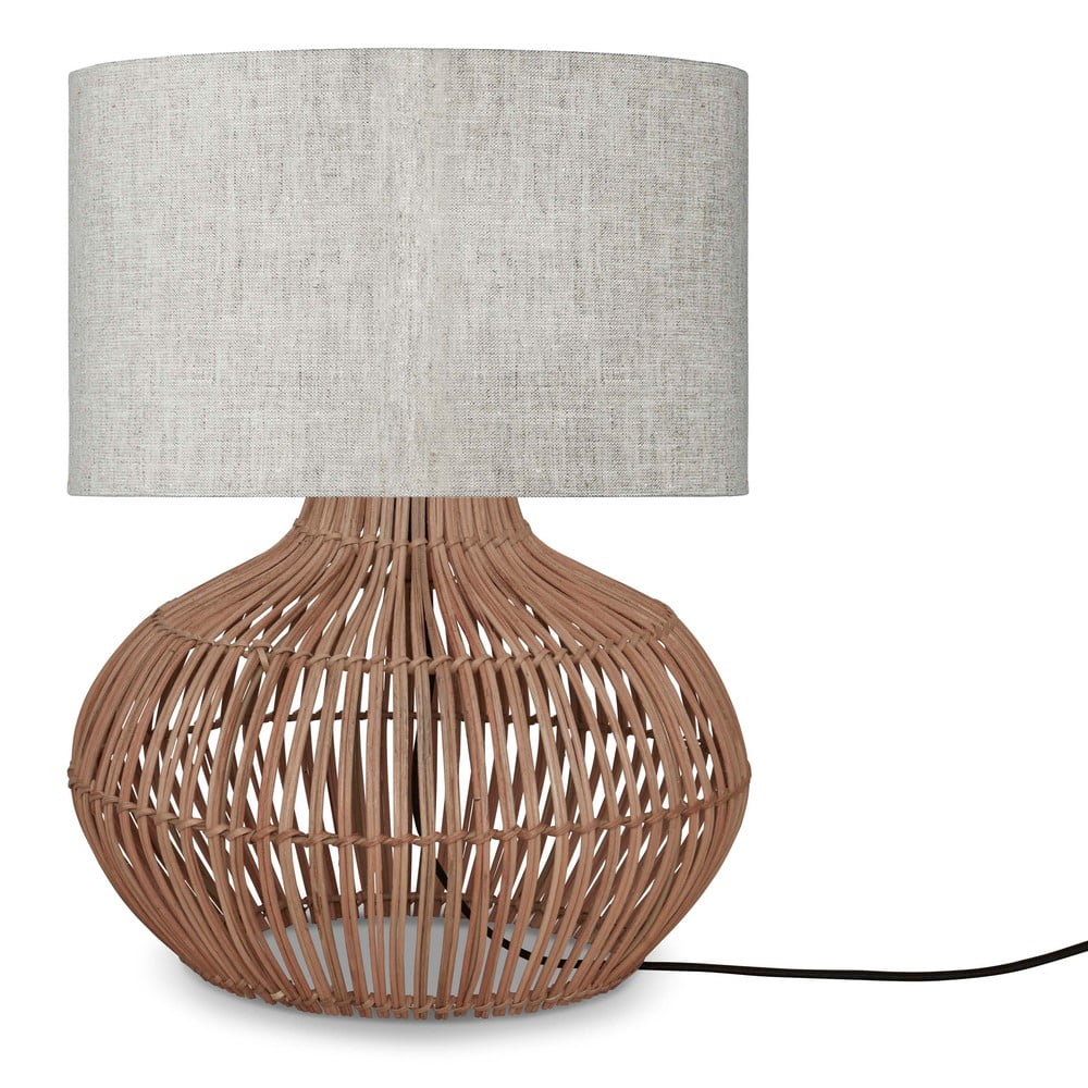 Krémszínű-natúr színű asztali lámpa textil búrával (magasság 48 cm) Kalahari – Good&Mojo