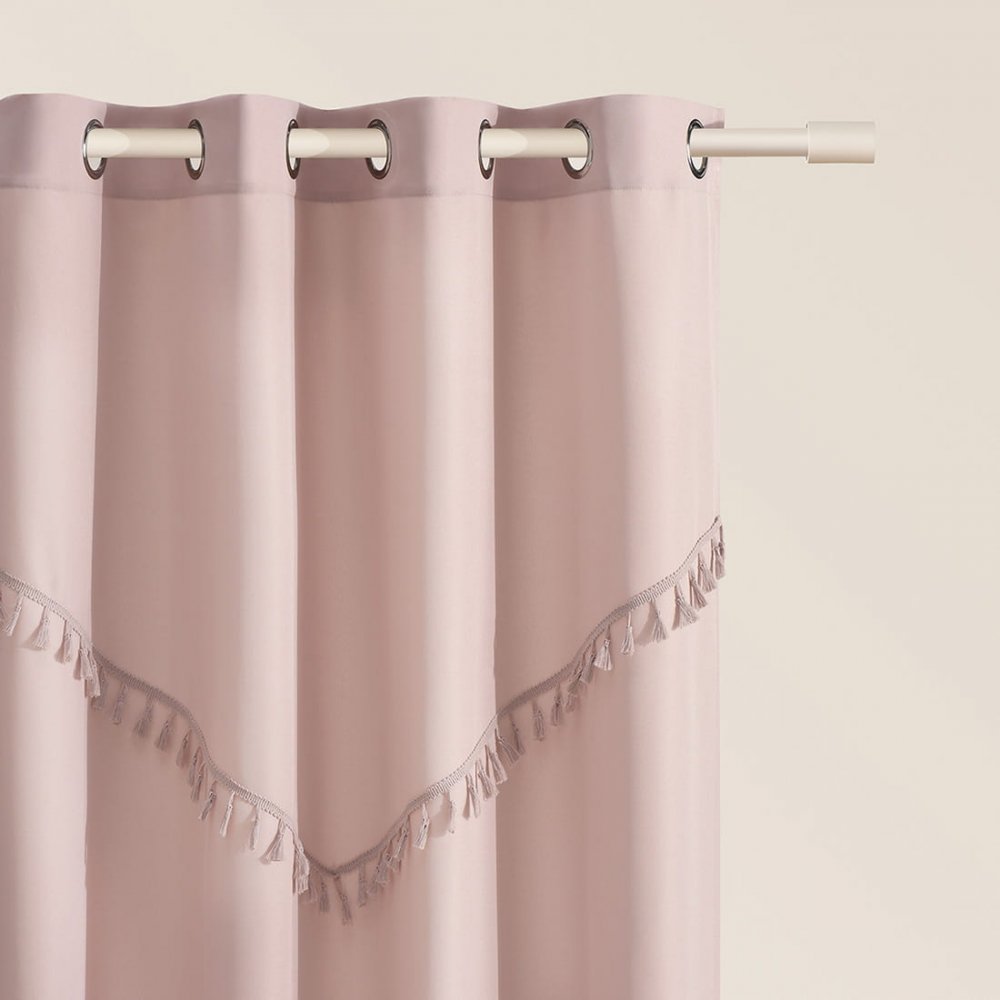 CHLOE Rózsaszín sötétítő függöny fémkarikákon 140 x 260 cm