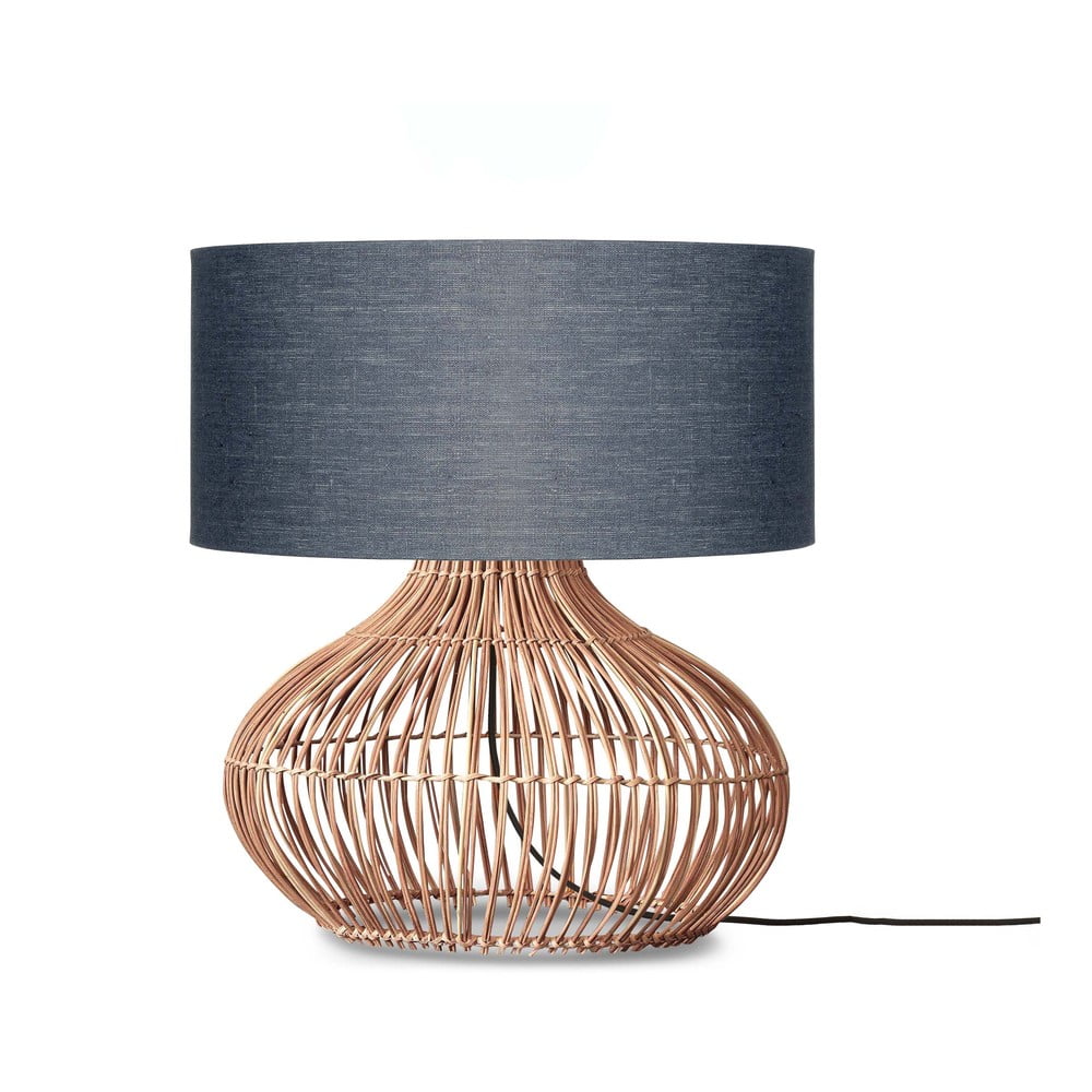 Sötétszürke-natúr színű asztali lámpa textil búrával (magasság 60 cm) Kalahari – Good&Mojo