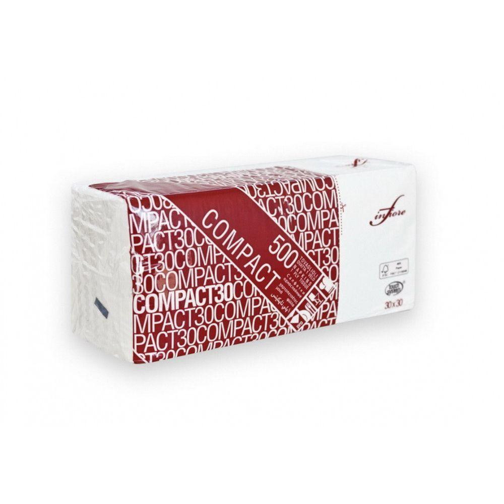 Infibra Szalvéta Compact 1 réteg fehér 30x30cm 500 lap/csomag