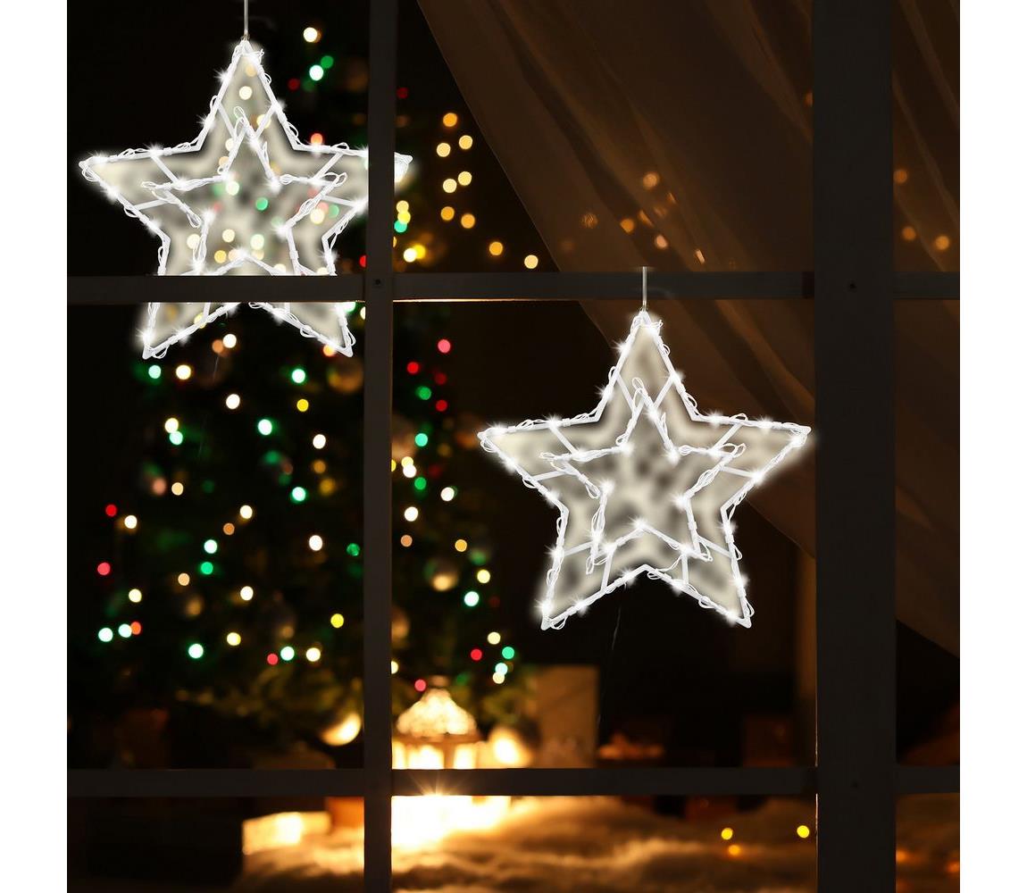  LED Karácsonyi ablakdísz 35xLED/3xAA meleg fehér 