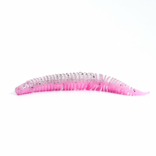 HiKi-SPARKLY Lárva formájú gumicsali 80 mm - Rózsaszín