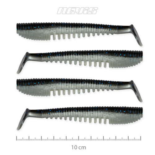 Impulse Shad 10cm 4db/cs Fekete-Ezüst