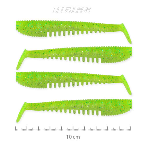 Impulse Shad 10cm 4db/cs Fluo Zöld Flitter x2