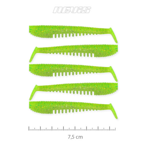 Impulse Shad 7.5cm 5db/cs FluoZöld Flitter 2x