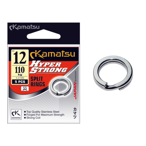 Kamatsu hyper strong split ring k-2199 stainless steel 4.5mm 21kg
