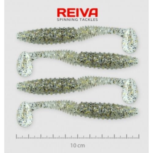 Reiva Zander Power Shad 10cm 4db/cs /Ezüst-Flitter/ (9901-107)