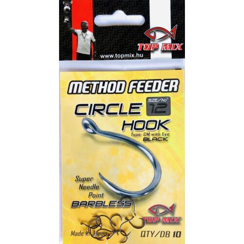 Top Mix Method feeder Circle Barbless hook #12