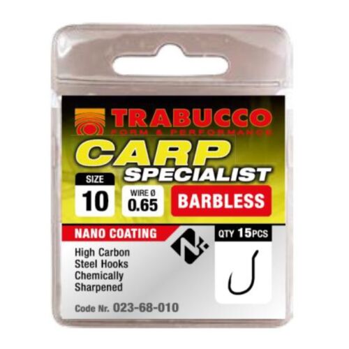 Trabucco Carp Specialist szakáll nélküli horog 12 15 db