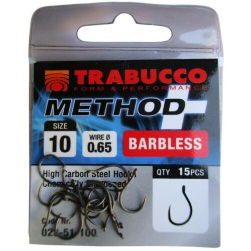 Trabucco Method Plus Feeder Barbless 12-es , 15 db/csg