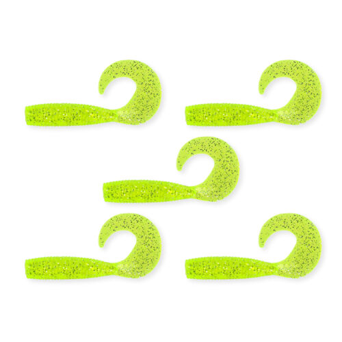 Twister 7,5cm 5db/cs fluo zöld flitter