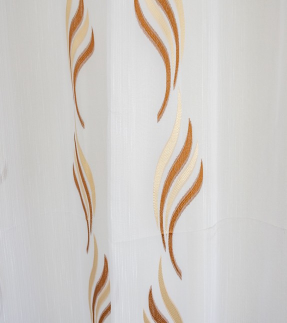 Alyssa Luxury készre varrt függöny hófehér alapon hullámos 300x260cm Arany-Barna