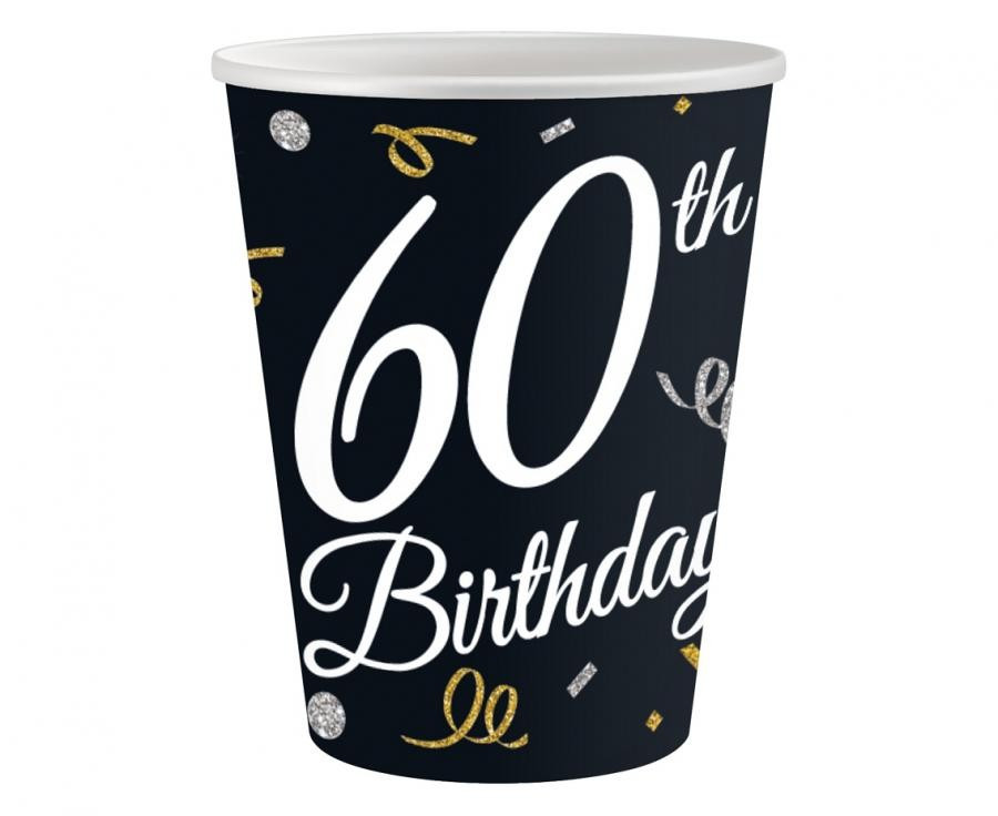 Happy Birthday 60 BandC papír pohár 6 db-os 200 ml