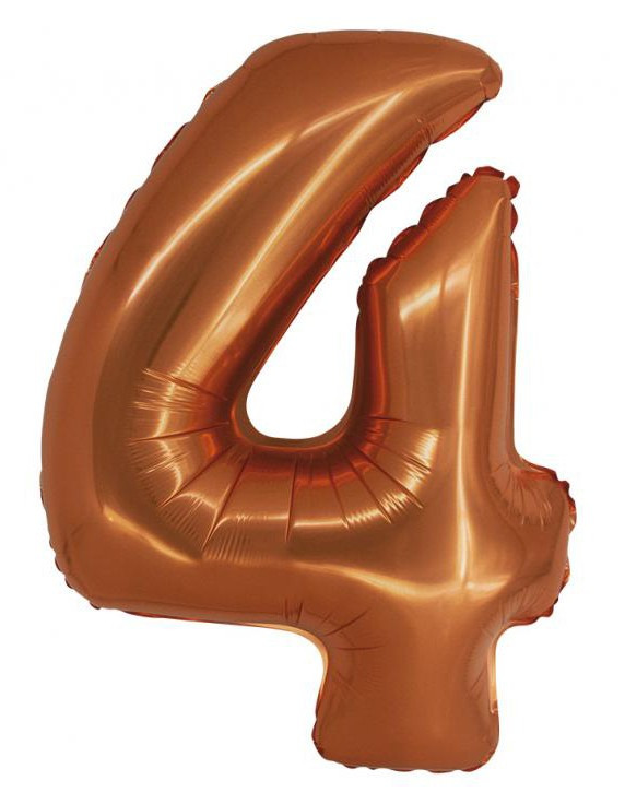 Réz 4-es Copper szám fólia lufi 76 cm