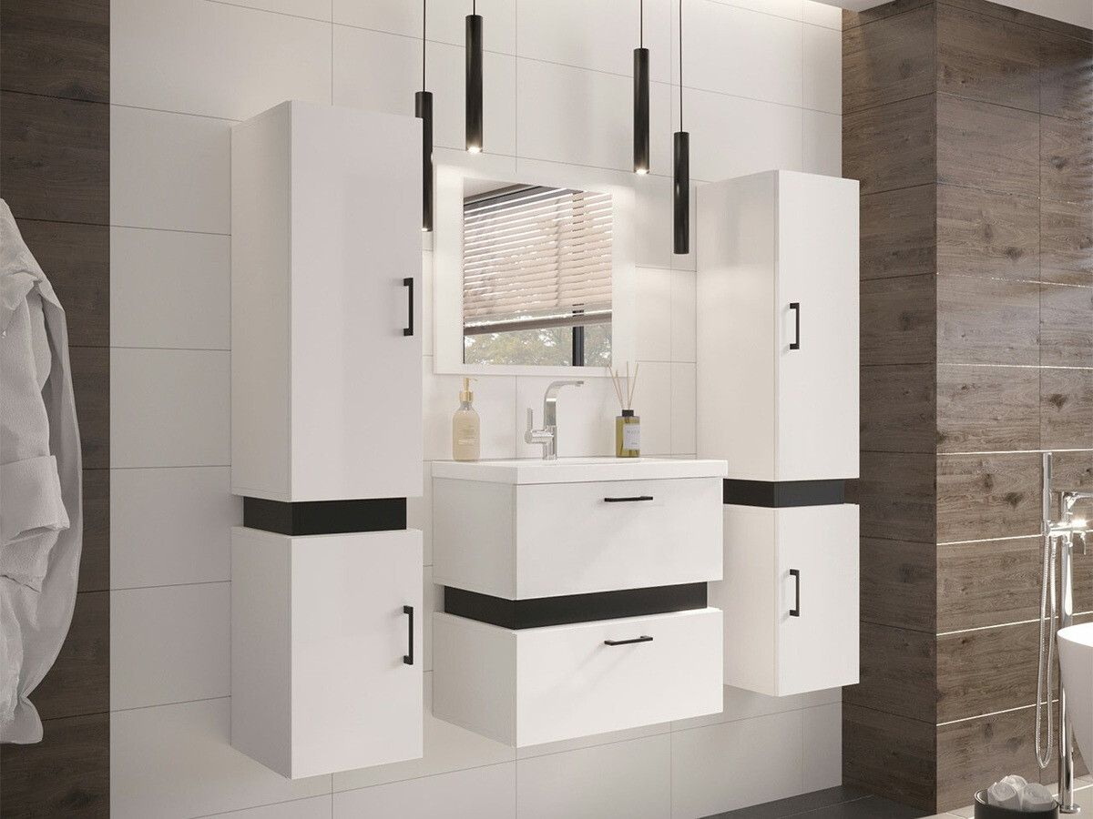 Fürdőszoba garnitúra Hartford C101 (Fehér + Fekete Nem)
