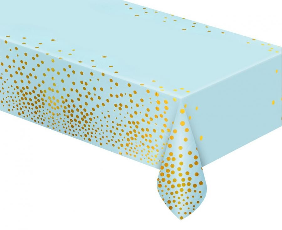 Kék BandC Gold Dots fólia asztalterítő 137x183 cm