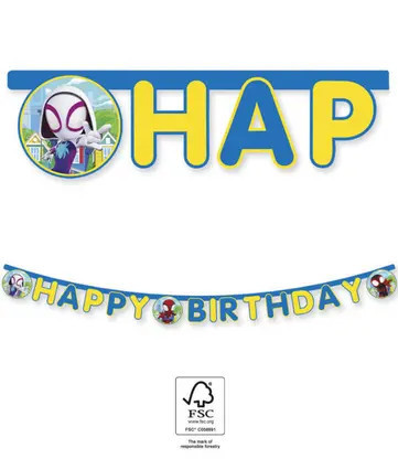 Pókember Spidey Happy Birthday felirat FSC 2 m