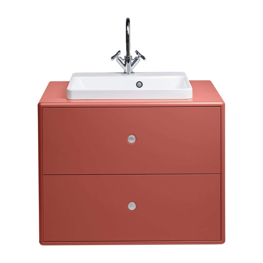 Color Bath piros szekrény mosdókagylóval, csaptelep nélkül 80x62 cm- Tom Tailor for Tenzo