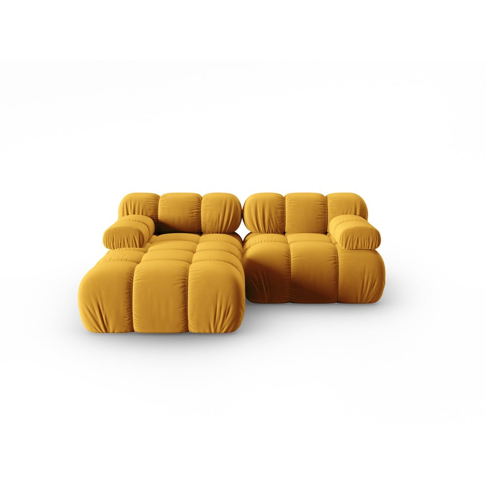 Sárga bársony kanapé 191 cm Bellis – Micadoni Home