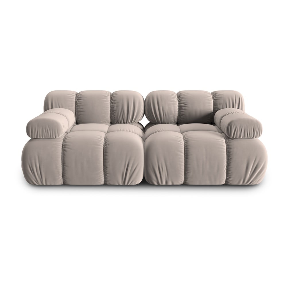Bézs bársony kanapé 188 cm Bellis – Micadoni Home