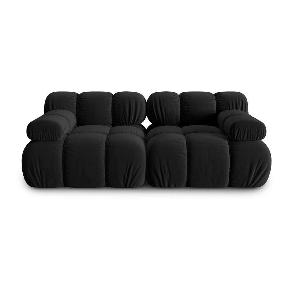 Fekete bársony kanapé 188 cm Bellis – Micadoni Home