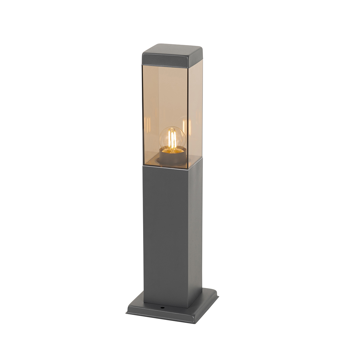 Modern kültéri lámpaoszlop sötétszürke füsttel 45 cm - Malios