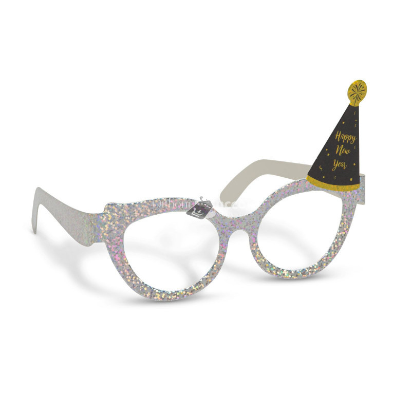 Family Party szemüveg - glitteres, papír - 15 x 10 x 13 cm - 4 db / csomag