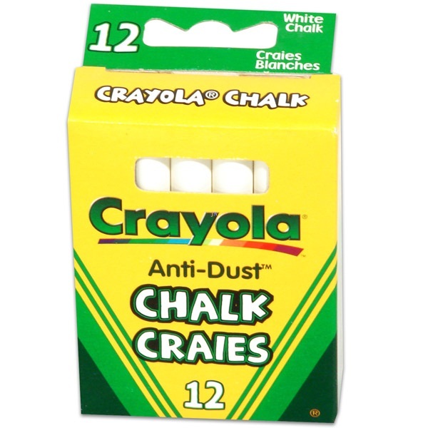 Crayola: Fehér táblakréta csomag - 12 db-os