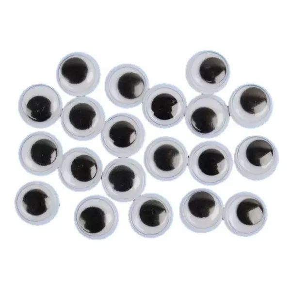 Fekete mozgó szemek, 6 mm - 30 db-os csomag