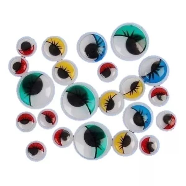 Öntapadós színes mozgó szemek - 24 db-os csomag, többféle