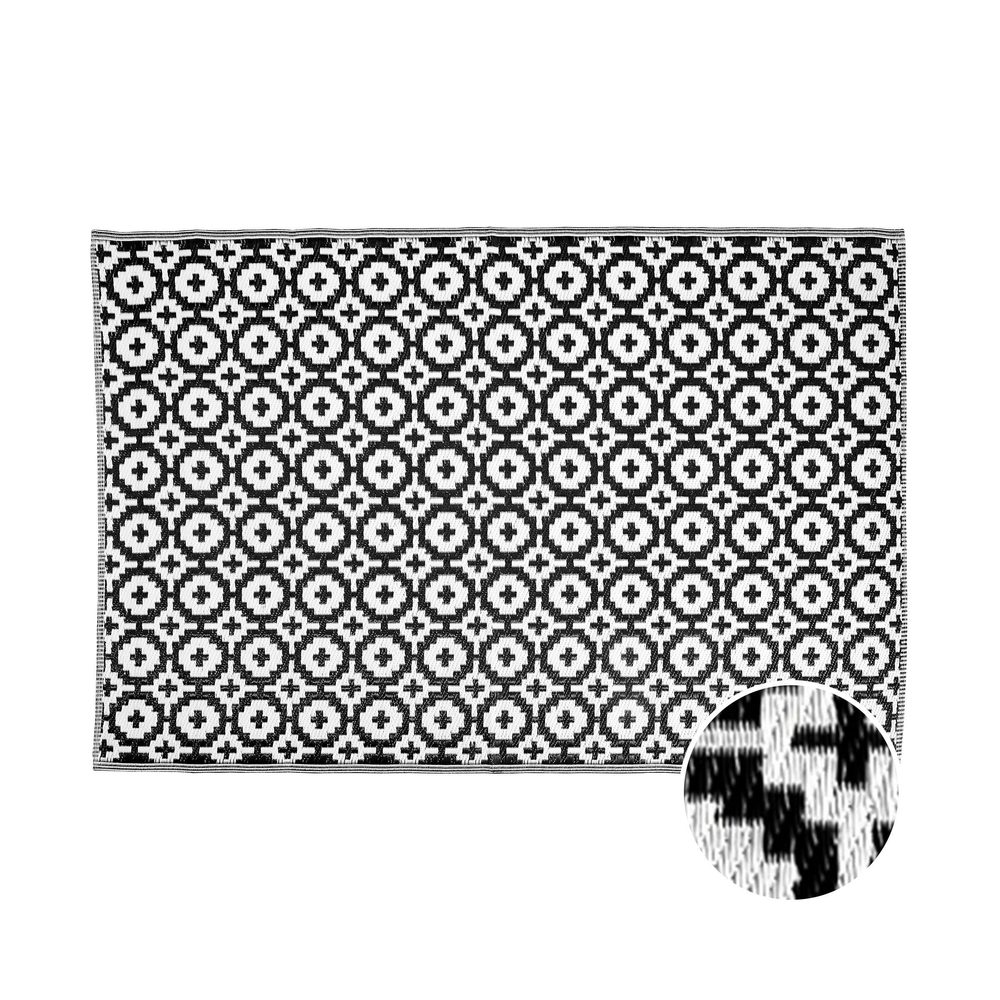 COLOUR CLASH kültéri szőnyeg, fekete/fehér mozaik 180x120cm