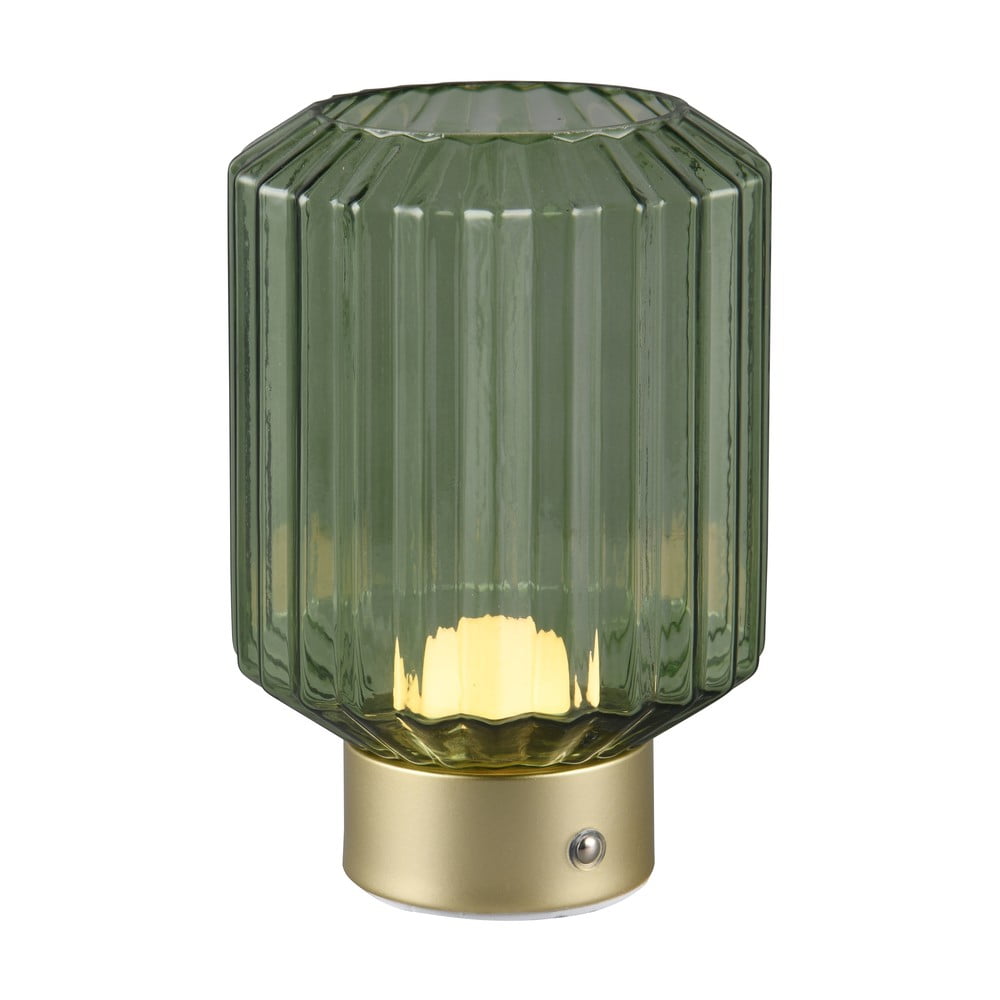 Zöld-aranyszínű LED dimmelhető asztali lámpa üveg búrával (magasság 19,5 cm) Lord – Trio