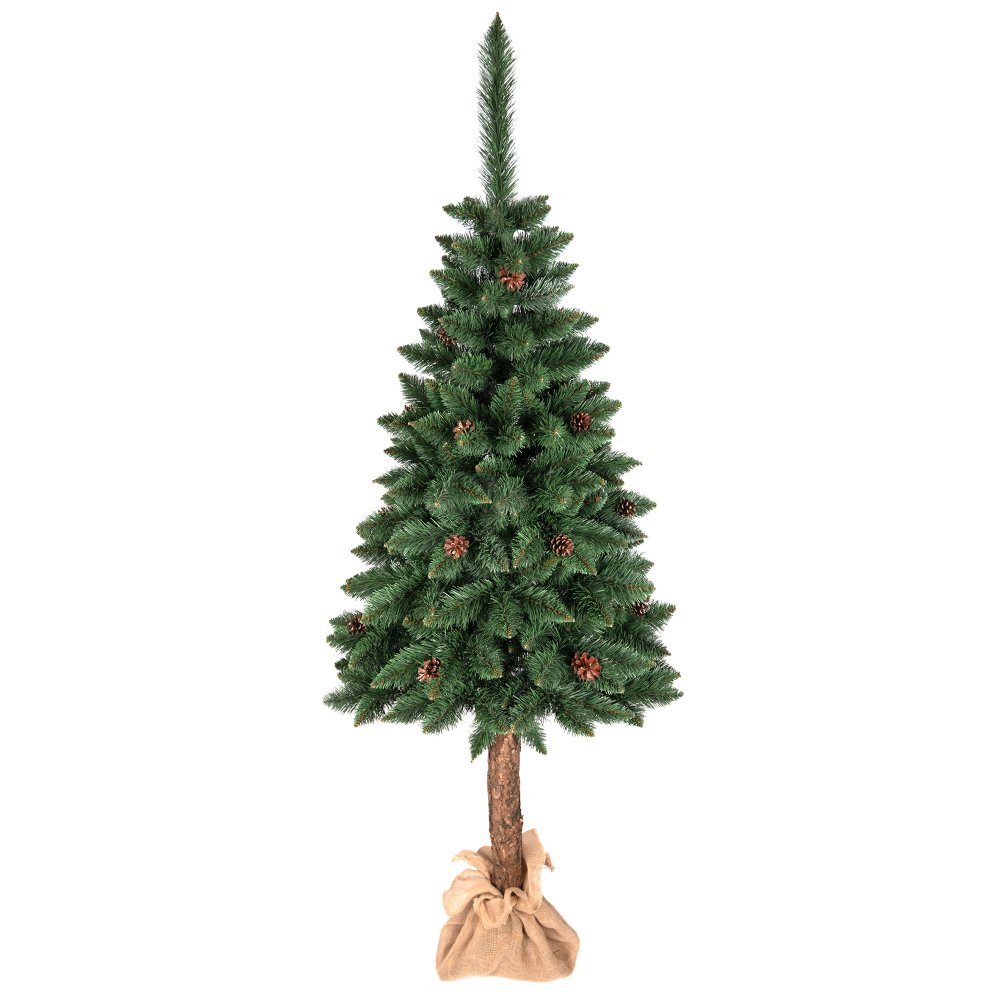 Karácsonyfa tönkön fenyőtobozokkal 220 cm
