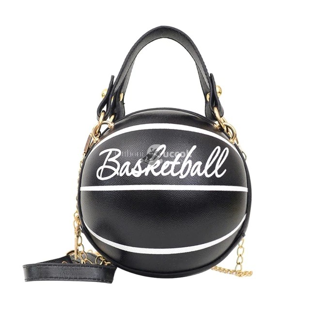 (4 színben) Kosárlabda forma táska -Fekete