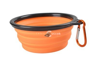 Latex hordozható etető és itató tál kutyáknak (350ML) - - Narancssárga