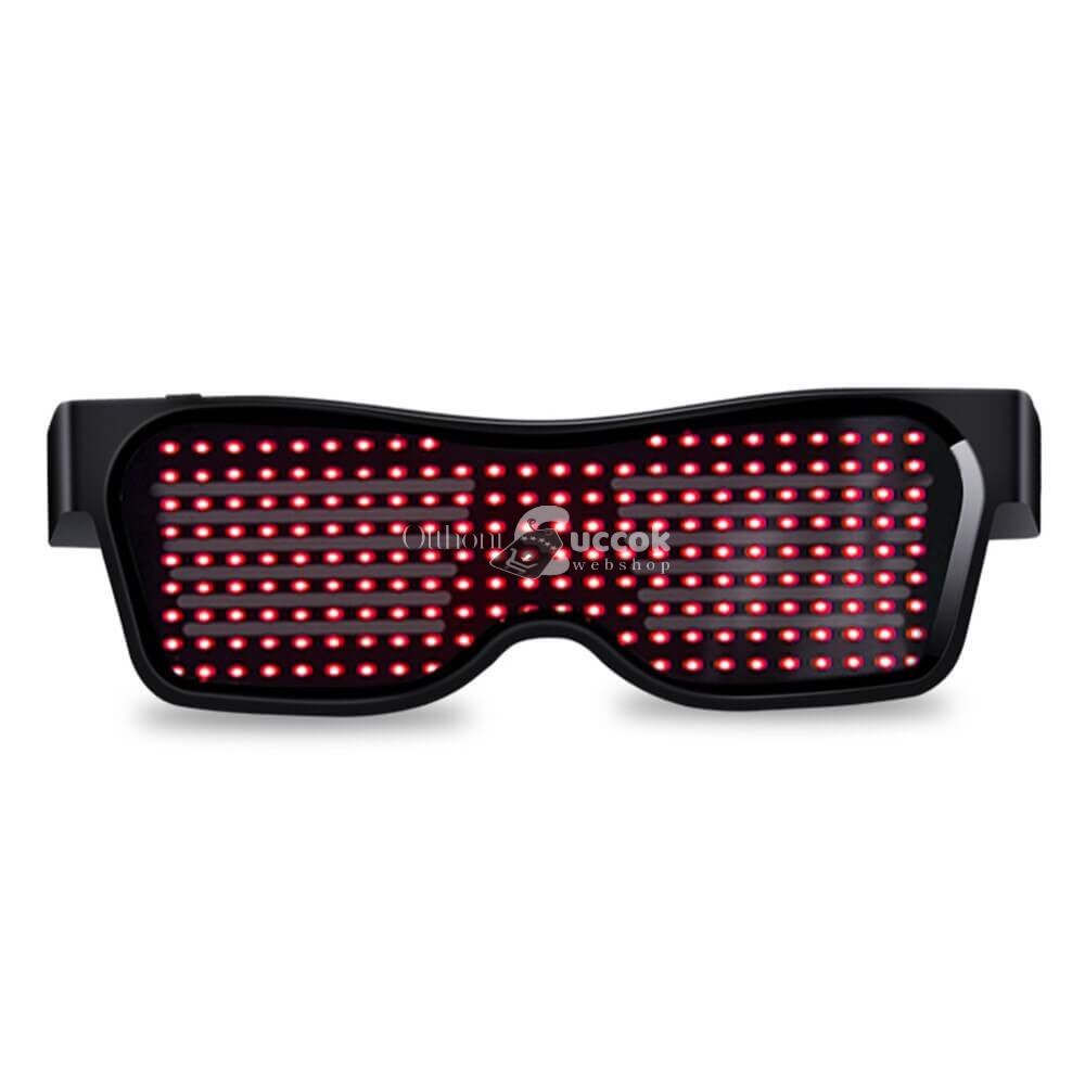 LED kijelzős Party szemüveg - Piros