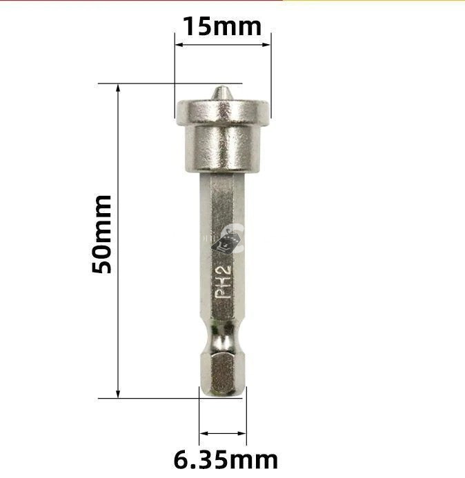 Mágneses csavar rögzítő, Mágneses bitfej (5 db) - 50 mm