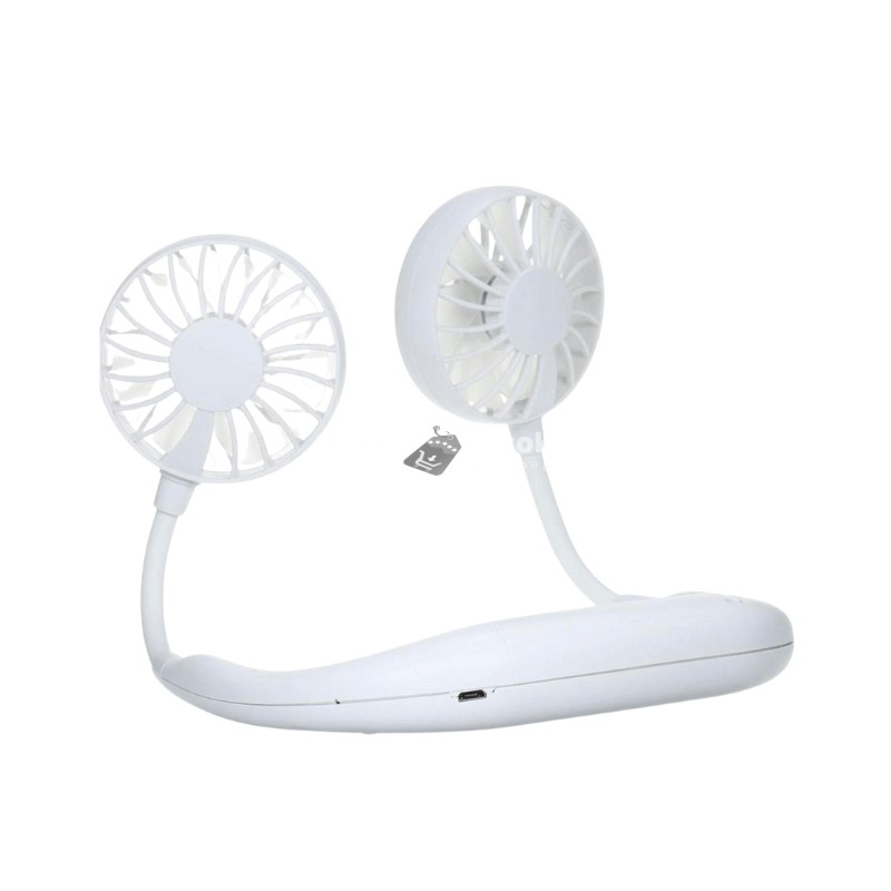 Mini ventilátor, hordozható ventilátor, nyakba akasztható ventilátor - - Fehér