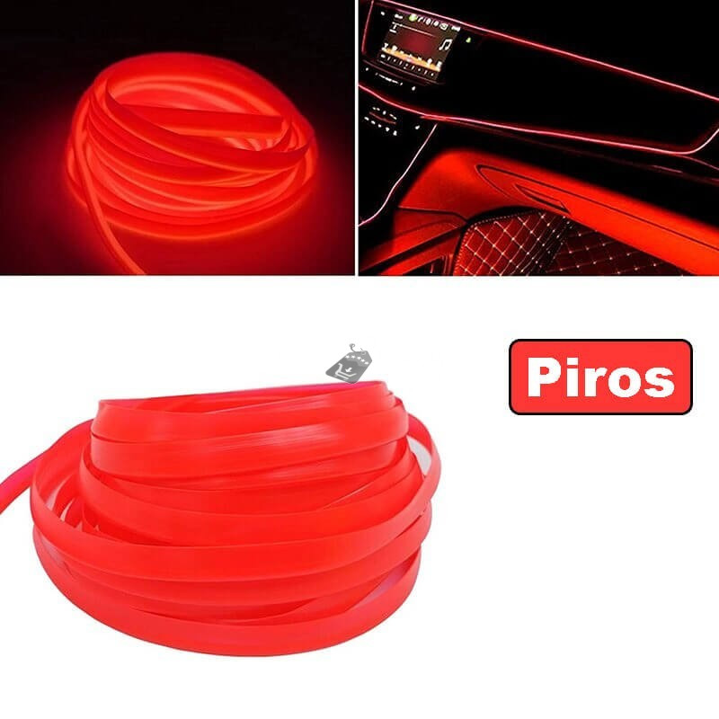 Műszerfal LED Csík, Autós dekor szalag - Piros