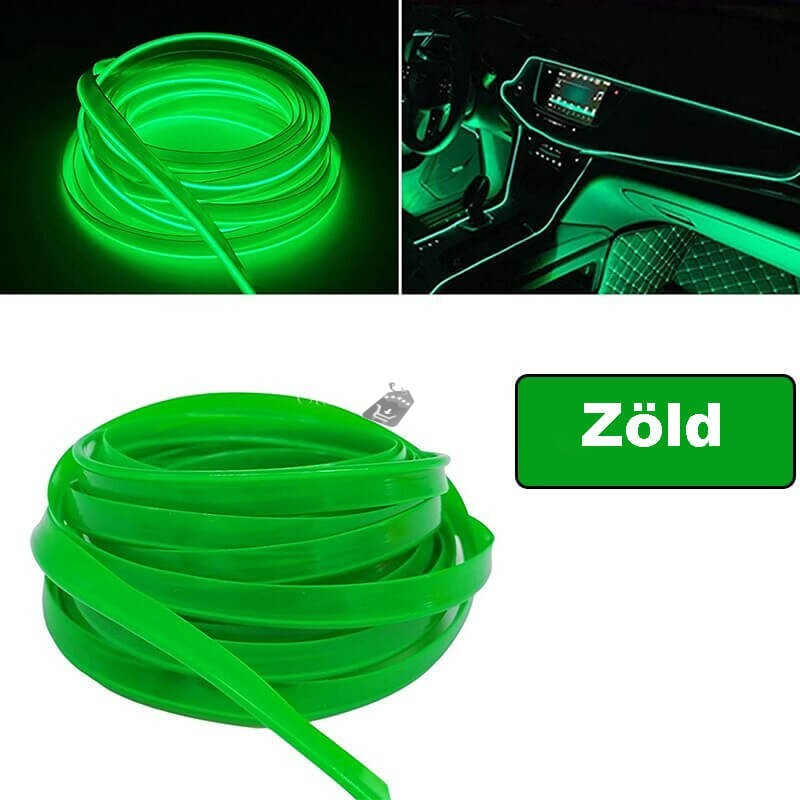 Műszerfal LED Csík, Autós dekor szalag - - Zöld